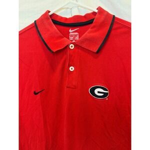 Nike Georgia Bulldogs Polo Shirt NCAA Golf Athletic Red Mens‎ Size S. UGA DAWGS